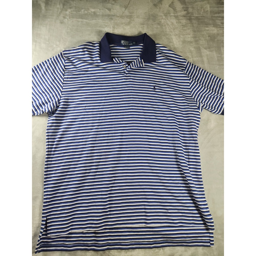 Polo Ralph Lauren Men's Navy Striped Pony Interlock Polo shirt XXL‎